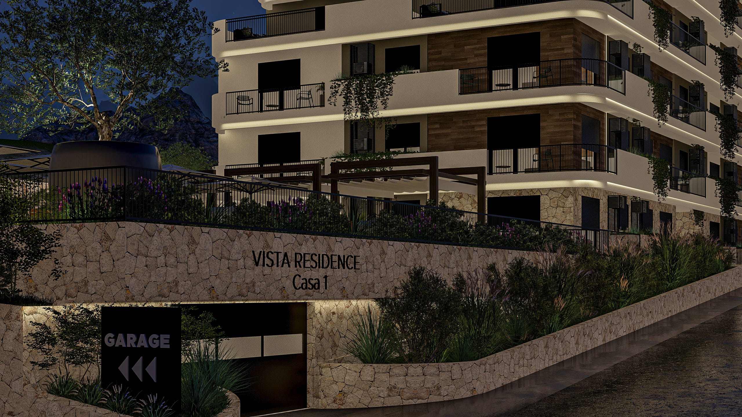 Exterior corner close-up